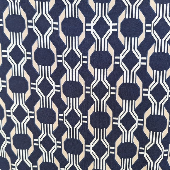 Always Indigo Blouse Plus Sz2X Geometric Print Short Sleeve Metal Embellishment - Picture 7 of 8